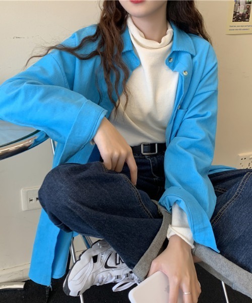 MANGROVE（マングローブ）の「コーデュロイルーズシャツ（シャツ/ブラウス・レディース・ピンク/イエロー/オレンジ/ブルー/グリーン・FREE）」の7枚目の写真