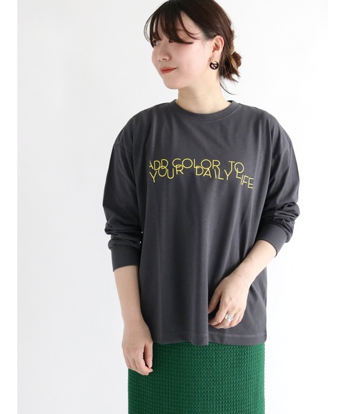 Lugnoncure（ルノンキュール）の「ロゴプリントTシャツ（Tシャツ/カットソー・レディース・オフホワイト/ブルー/チャコール・ﾌﾘ-）」の3枚目の写真