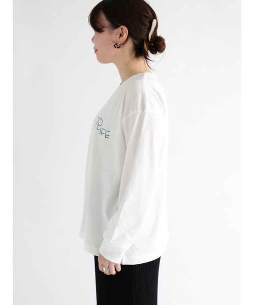 Lugnoncure（ルノンキュール）の「ロゴプリントTシャツ（Tシャツ/カットソー・レディース・オフホワイト/ブルー/チャコール・ﾌﾘ-）」の5枚目の写真