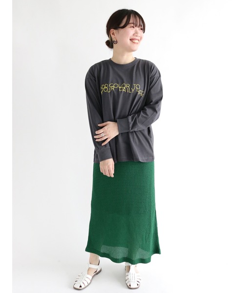 Lugnoncure（ルノンキュール）の「ロゴプリントTシャツ（Tシャツ/カットソー・レディース・オフホワイト/ブルー/チャコール・ﾌﾘ-）」の6枚目の写真