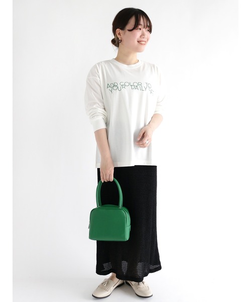 Lugnoncure（ルノンキュール）の「ロゴプリントTシャツ（Tシャツ/カットソー・レディース・オフホワイト/ブルー/チャコール・ﾌﾘ-）」の12枚目の写真