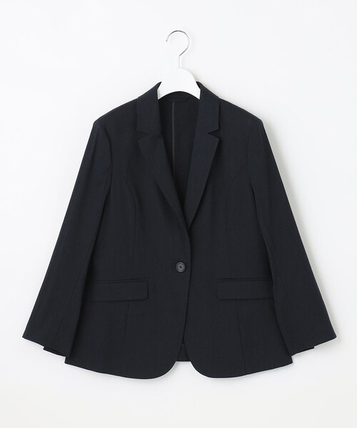 J.PRESS Ladies(J.プレス レディス)の「リネンセルロースストレッチ テーラード ジャケット(テーラードジャケット・レディース・ベージュ系/ネイビー系・XS)」の3枚目の写真