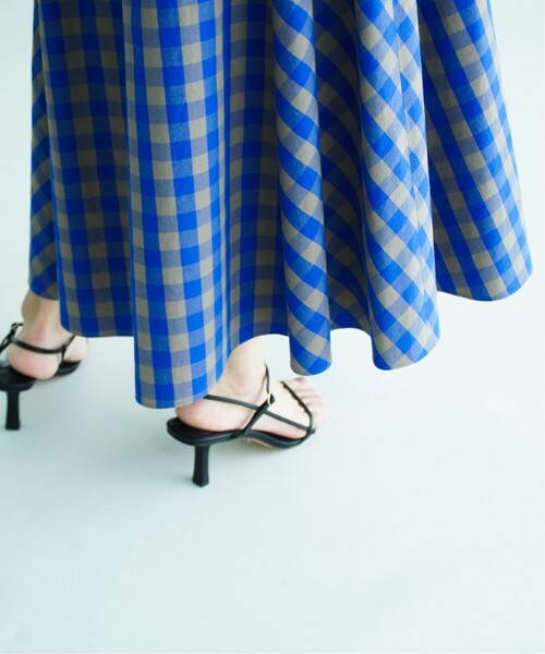 UNTITLED（アンタイトル）の「◆【着映え】チェック柄 サーキュラー風フレアスカート＜洗える＞（スカート・レディース・ブラック/ブルー/ブルー系1・44/42/00/01/02/03/04/48）」の22枚目の写真