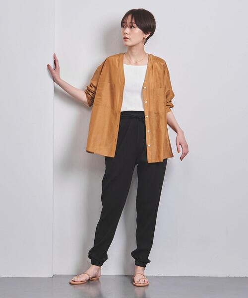 BASERANGE(ベースレンジ)の「<BASERANGE(ベースレンジ)>リブ パンツ(その他パンツ・レディース・オフホワイト/ブラック・XS)」の6枚目の写真