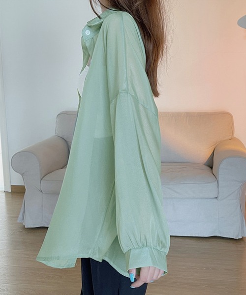 Girly Doll(ガーリードール)の「シャイニーシアーシャツ(シャツ/ブラウス・レディース・ホワイト/ブラック/ベージュ/パープル/グレー/オレンジ/ブルー/グリーン/ダークパープル/ピンク系その他/ライトピンク・FREE)」の18枚目の写真