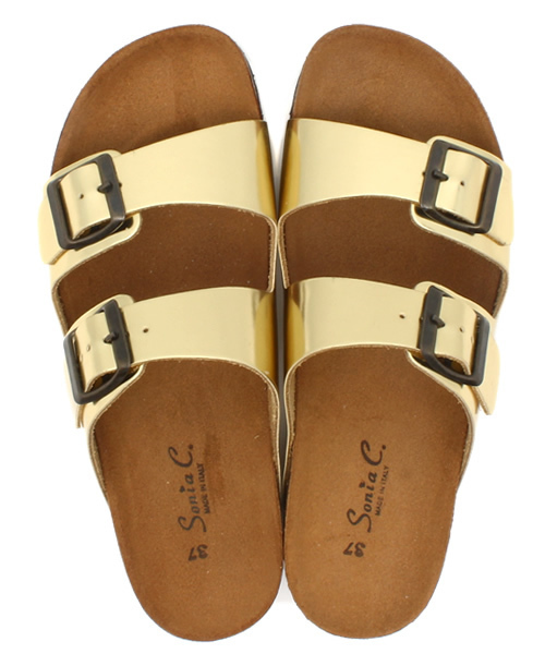 ROSE BUD（ローズバッド）の「【雑誌掲載】【2015カタログ掲載】(SONIA.C) TERRY 102 LAMINATEO 2 BUCKLE SANDAL（サンダル・レディース・シルバー/ゴールド・39/36/38/37）」の6枚目の写真
