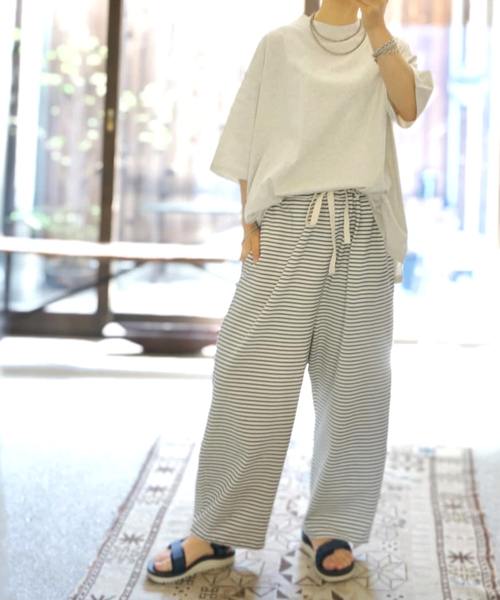 JOURNAL STANDARD LUXE（ジャーナルスタンダード　ラックス）の「クラシックテンジク クルーネックT（Tシャツ/カットソー・レディース・ベージュ/ホワイト×ホワイト・FREE）」の18枚目の写真