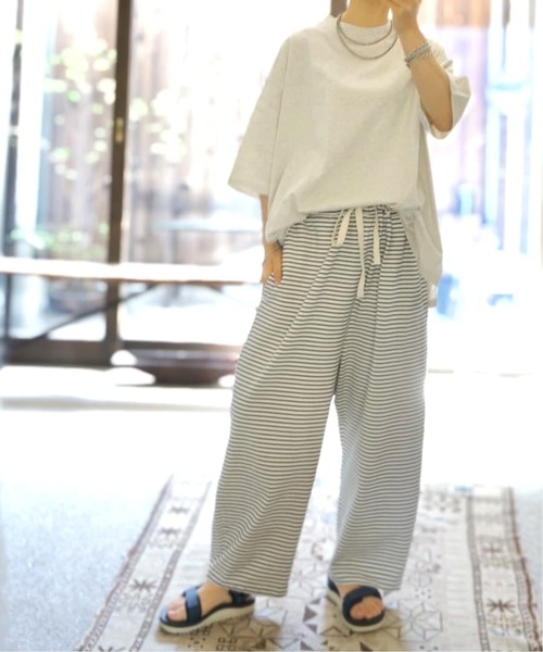 JOURNAL STANDARD LUXE（ジャーナルスタンダード　ラックス）の「クラシックテンジク クルーネックT（Tシャツ/カットソー・レディース・ベージュ/ホワイト×ホワイト・FREE）」の3枚目の写真