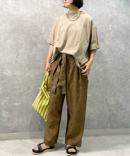 JOURNAL STANDARD LUXE（ジャーナルスタンダード　ラックス）の「クラシックテンジク クルーネックT（Tシャツ/カットソー・レディース・ベージュ/ホワイト×ホワイト・FREE）」の5枚目の写真