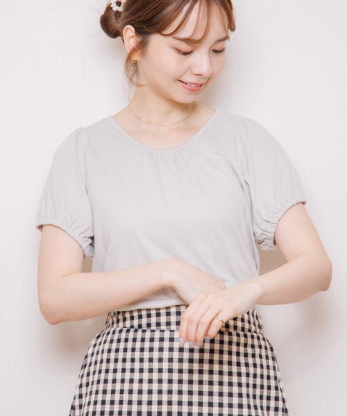 flower(フラワー)の「リトルパフティーズ(Tシャツ/カットソー・レディース・ホワイト/ベージュ・FREE)」の2枚目の写真