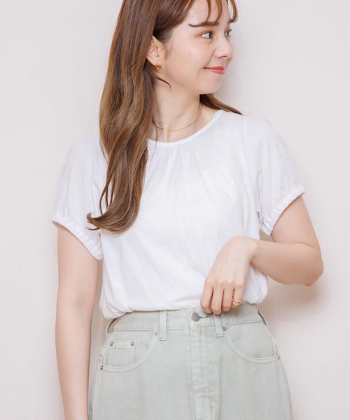 flower(フラワー)の「リトルパフティーズ(Tシャツ/カットソー・レディース・ホワイト/ベージュ・FREE)」の1枚目の写真