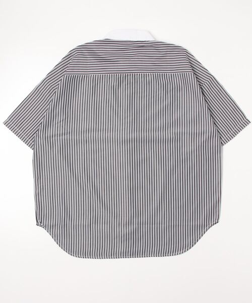 JOHN'S CLOSET(ジョンズクローゼット)の「【i】ブロードストライプ ルーズフィット半袖シャツ(シャツ/ブラウス・メンズ・ブラック/ネイビー/グレー/グリーン・MEDIUM/LARGE/X-LARGE)」の15枚目の写真