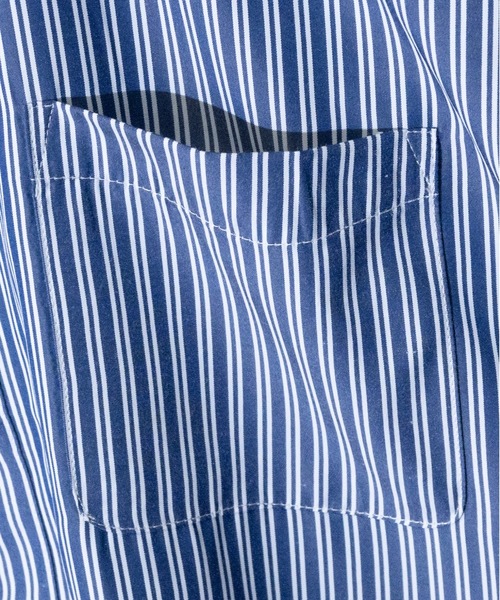 JOHN'S CLOSET(ジョンズクローゼット)の「【i】ブロードストライプ ルーズフィット半袖シャツ(シャツ/ブラウス・メンズ・ブラック/ネイビー/グレー/グリーン・MEDIUM/LARGE/X-LARGE)」の12枚目の写真