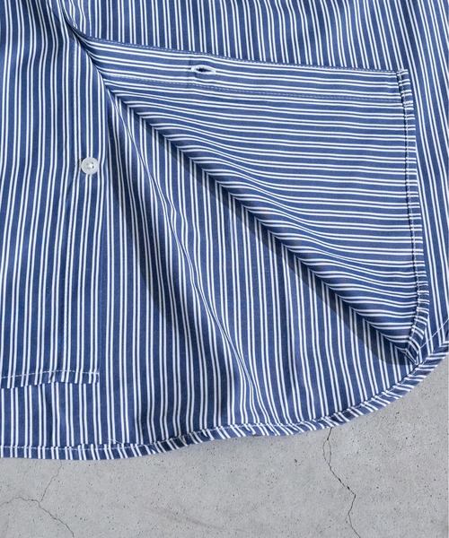JOHN'S CLOSET(ジョンズクローゼット)の「【i】ブロードストライプ ルーズフィット半袖シャツ(シャツ/ブラウス・メンズ・ブラック/ネイビー/グレー/グリーン・MEDIUM/LARGE/X-LARGE)」の14枚目の写真