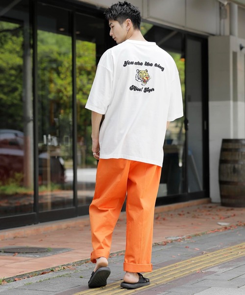 Beno(ビーノ)の「バック刺繍 オーバーサイズ スーベニアTEE TIGER(Tシャツ/カットソー・メンズ・グリーン/ロイヤルブルー/サックスブルー/ブラック/オフホワイト・M/L/LL)」の10枚目の写真