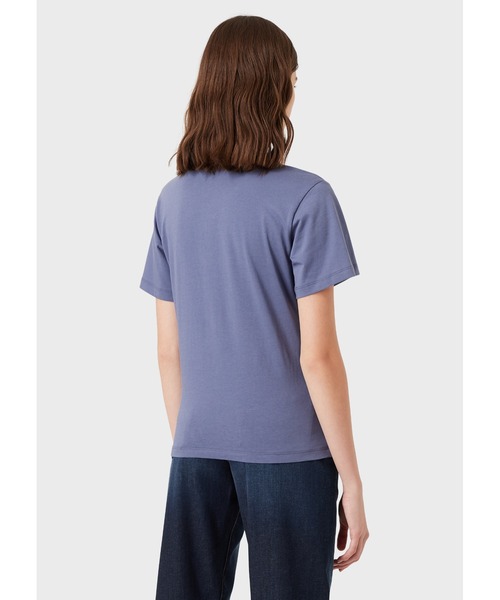 EMPORIO ARMANI(エンポリオアルマーニ)の「【エンポリオ アルマーニ】Tシャツ ジャージー製 エンボスエンブレムパッチ(Tシャツ/カットソー・レディース・ホワイト系その他/ブルー系・X-SMALL/SMALL)」の4枚目の写真
