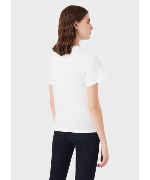 EMPORIO ARMANI(エンポリオアルマーニ)の「【エンポリオ アルマーニ】Tシャツ ジャージー製 エンボスエンブレムパッチ(Tシャツ/カットソー・レディース・ホワイト系その他/ブルー系・X-SMALL/SMALL)」の8枚目の写真