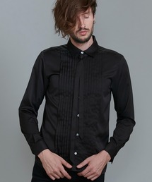 【NO ID.】Ribbon Tie Pintuck Shirt / リボン タイ 付 ピンタック シャツ