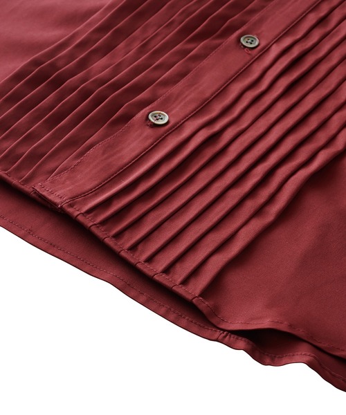 NO ID.（ノーアイディ）の「【NO ID.】Ribbon Tie Pintuck Shirt / リボン タイ 付 ピンタック シャツ（シャツ/ブラウス・メンズ・ネイビー/ブラック/ワイン/ホワイト・2/1）」の14枚目の写真