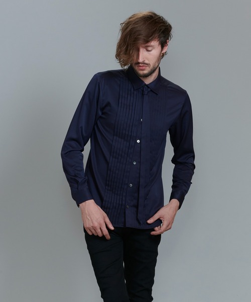 NO ID.（ノーアイディ）の「【NO ID.】Ribbon Tie Pintuck Shirt / リボン タイ 付 ピンタック シャツ（シャツ/ブラウス・メンズ・ネイビー/ブラック/ワイン/ホワイト・2/1）」の19枚目の写真