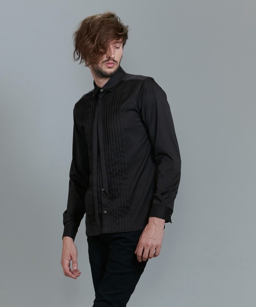 NO ID.（ノーアイディ）の「【NO ID.】Ribbon Tie Pintuck Shirt / リボン タイ 付 ピンタック シャツ（シャツ/ブラウス・メンズ・ネイビー/ブラック/ワイン/ホワイト・2/1）」の20枚目の写真