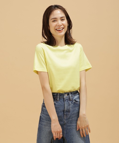 NANO universe（ナノユニバース）の「LB.03/Anti Soaked 汗染み防止 クルーＴシャツ 半袖（Tシャツ/カットソー・レディース・ブラック/トップグレー/ホワイト/イエロー・Ⅰ/Ⅱ/Ⅲ）」の4枚目の写真