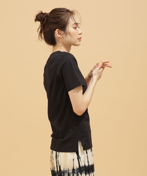 NANO universe（ナノユニバース）の「LB.03/Anti Soaked 汗染み防止 クルーＴシャツ 半袖（Tシャツ/カットソー・レディース・ブラック/トップグレー/ホワイト/イエロー・Ⅰ/Ⅱ/Ⅲ）」の9枚目の写真