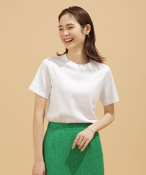 NANO universe（ナノユニバース）の「LB.03/Anti Soaked 汗染み防止 クルーＴシャツ 半袖（Tシャツ/カットソー・レディース・ブラック/トップグレー/ホワイト/イエロー・Ⅰ/Ⅱ/Ⅲ）」の10枚目の写真
