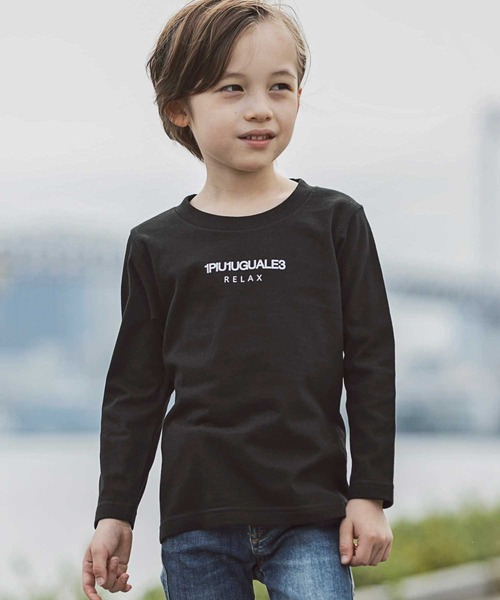 1piu1uguale3 RELAX（ウノピュウノウグァーレトレリラックス）の「1PIU1UGUALE3 RELAX(1PIU1UGUALE3 RELAX) キッズフロントロゴプリントロンＴ（Tシャツ/カットソー・キッズ・ホワイト/トップグレー/ブラック/ネイビー・150/130/110）」の18枚目の写真
