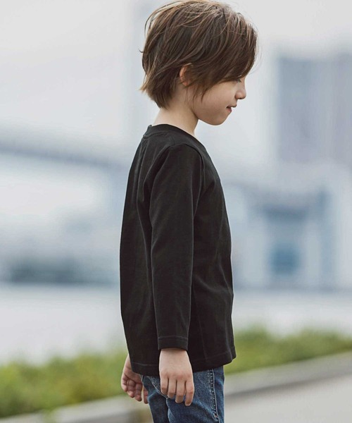 1piu1uguale3 RELAX（ウノピュウノウグァーレトレリラックス）の「1PIU1UGUALE3 RELAX(1PIU1UGUALE3 RELAX) キッズフロントロゴプリントロンＴ（Tシャツ/カットソー・キッズ・ホワイト/トップグレー/ブラック/ネイビー・150/130/110）」の7枚目の写真