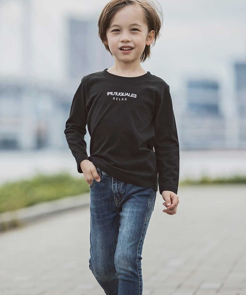 1piu1uguale3 RELAX（ウノピュウノウグァーレトレリラックス）の「1PIU1UGUALE3 RELAX(1PIU1UGUALE3 RELAX) キッズフロントロゴプリントロンＴ（Tシャツ/カットソー・キッズ・ホワイト/トップグレー/ブラック/ネイビー・150/130/110）」の12枚目の写真