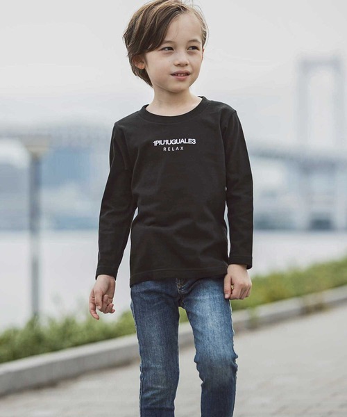 1piu1uguale3 RELAX（ウノピュウノウグァーレトレリラックス）の「1PIU1UGUALE3 RELAX(1PIU1UGUALE3 RELAX) キッズフロントロゴプリントロンＴ（Tシャツ/カットソー・キッズ・ホワイト/トップグレー/ブラック/ネイビー・150/130/110）」の16枚目の写真
