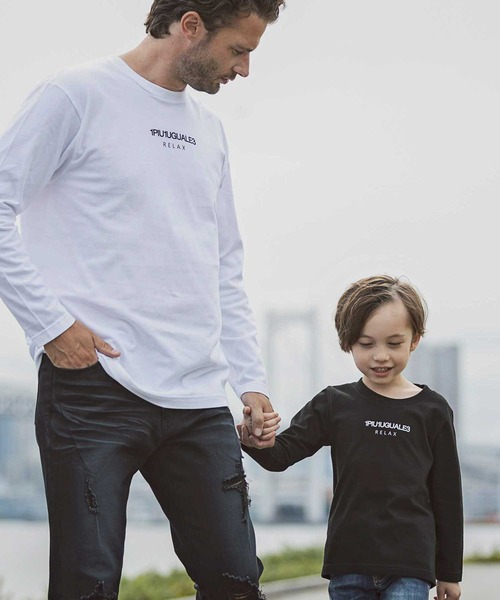 1piu1uguale3 RELAX（ウノピュウノウグァーレトレリラックス）の「1PIU1UGUALE3 RELAX(1PIU1UGUALE3 RELAX) キッズフロントロゴプリントロンＴ（Tシャツ/カットソー・キッズ・ホワイト/トップグレー/ブラック/ネイビー・150/130/110）」の17枚目の写真