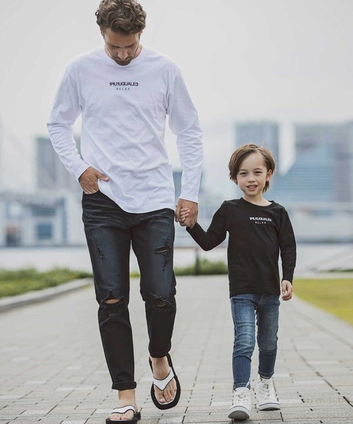 1piu1uguale3 RELAX（ウノピュウノウグァーレトレリラックス）の「1PIU1UGUALE3 RELAX(1PIU1UGUALE3 RELAX) キッズフロントロゴプリントロンＴ（Tシャツ/カットソー・キッズ・ホワイト/トップグレー/ブラック/ネイビー・150/130/110）」の11枚目の写真