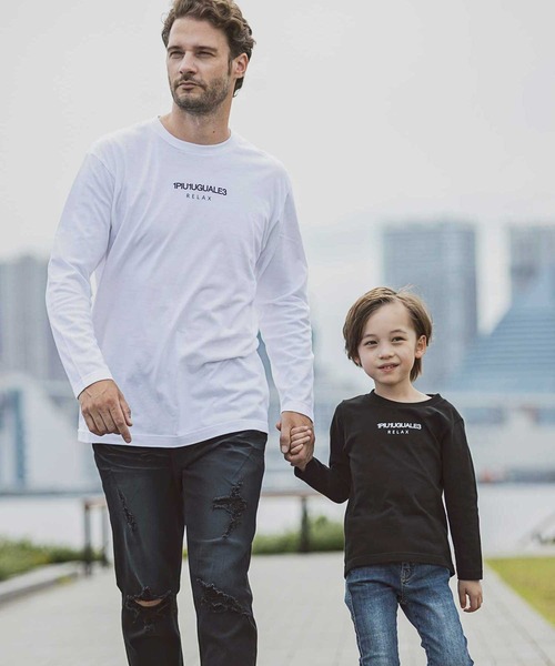 1piu1uguale3 RELAX（ウノピュウノウグァーレトレリラックス）の「1PIU1UGUALE3 RELAX(1PIU1UGUALE3 RELAX) キッズフロントロゴプリントロンＴ（Tシャツ/カットソー・キッズ・ホワイト/トップグレー/ブラック/ネイビー・150/130/110）」の22枚目の写真