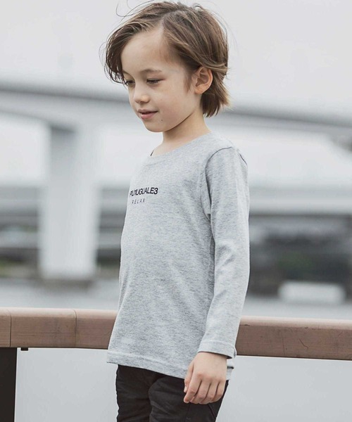 1piu1uguale3 RELAX（ウノピュウノウグァーレトレリラックス）の「1PIU1UGUALE3 RELAX(1PIU1UGUALE3 RELAX) キッズフロントロゴプリントロンＴ（Tシャツ/カットソー・キッズ・ホワイト/トップグレー/ブラック/ネイビー・150/130/110）」の10枚目の写真