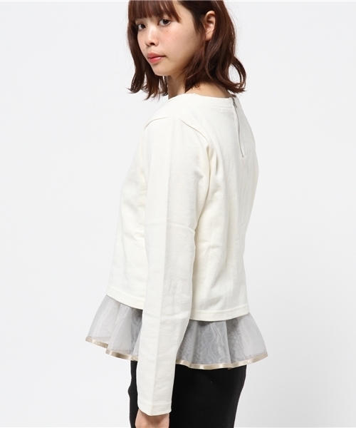 OUTLET（アウトレット）の「【who's who Chico】ペプラムタンクアンサンブル（Tシャツ/カットソー・レディース・ブラック/グレー/ホワイト・FREE）」の5枚目の写真