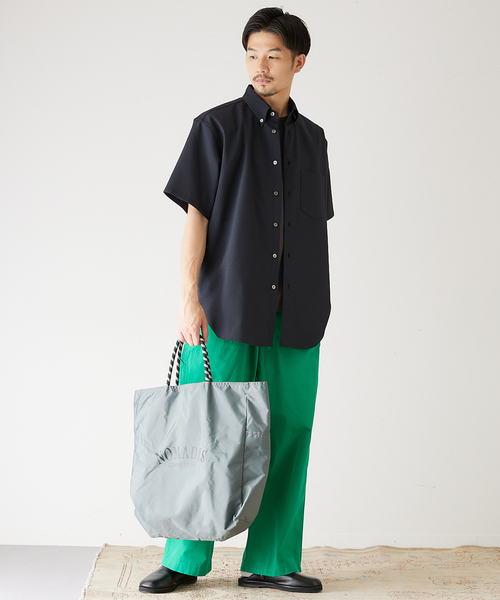 417 EDIFICE（フォーワンセブンエディフィス）の「【allery / アレリ―】シアサッカーショートスリーブシャツ（シャツ/ブラウス・メンズ・ホワイト/ブラック/ネイビー/サックスブルー・MEDIUM/LARGE/SMALL）」の5枚目の写真