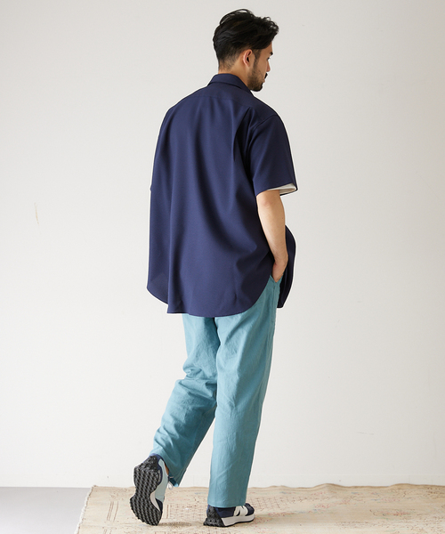 417 EDIFICE（フォーワンセブンエディフィス）の「【allery / アレリ―】シアサッカーショートスリーブシャツ（シャツ/ブラウス・メンズ・ホワイト/ブラック/ネイビー/サックスブルー・MEDIUM/LARGE/SMALL）」の17枚目の写真