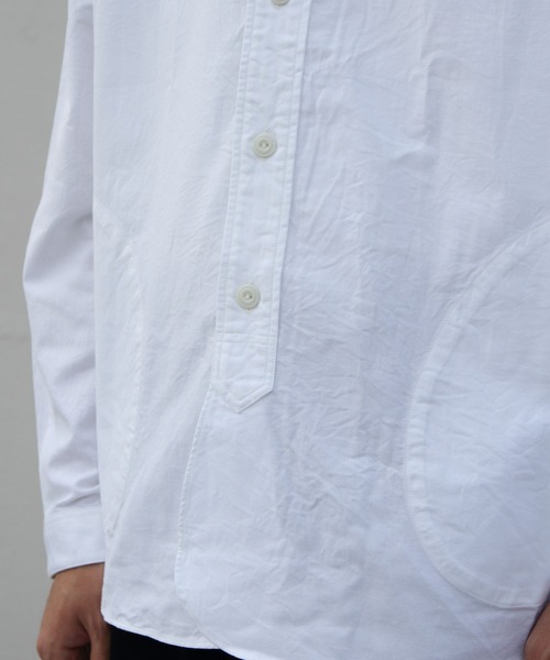 DANTON（ダントン）の「DANTON/ダントン　バンドカラーシャツ　ロングスリーブ　オックス　BAND COLLAR SHIRT LONGSLEEVE OX JD-3607 YOX（メンズ）（シャツ/ブラウス・メンズ・ホワイト/ナチュラル/ブルー・44/40/42/38）」の13枚目の写真