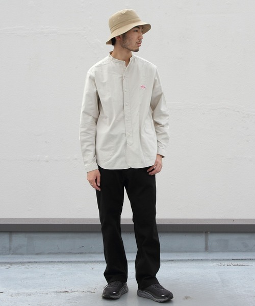 DANTON ダントン バンドカラー スタンドカラー シャツ長袖 白 42 dt-b0279sox24n.jpg