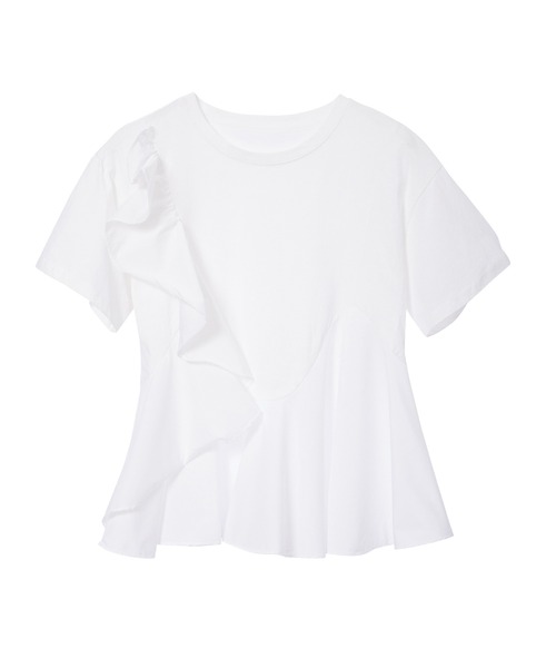 fifth(フィフス)の「フロントフリルペプラムトップス(Tシャツ/カットソー・レディース・ホワイト/ブラック・M)」の14枚目の写真