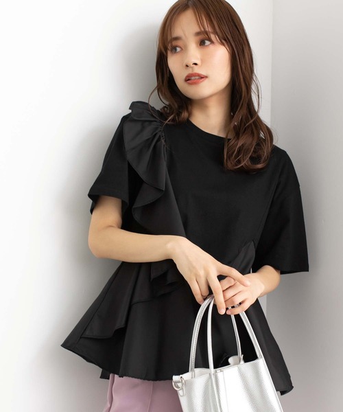 fifth(フィフス)の「フロントフリルペプラムトップス(Tシャツ/カットソー・レディース・ホワイト/ブラック・M)」の21枚目の写真