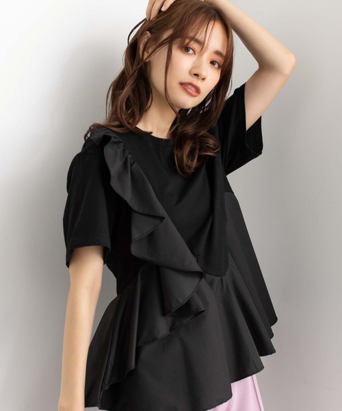fifth(フィフス)の「フロントフリルペプラムトップス(Tシャツ/カットソー・レディース・ホワイト/ブラック・M)」の20枚目の写真