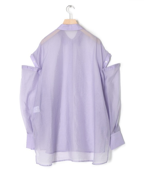 w closet（ダブルクローゼット）の「【2WAY】ショルダースリットシアーシャツ（シャツ/ブラウス・レディース・ライム/アイボリー/ラベンダー/パープル/ブラウン/スモークピンク・FREE）」の21枚目の写真