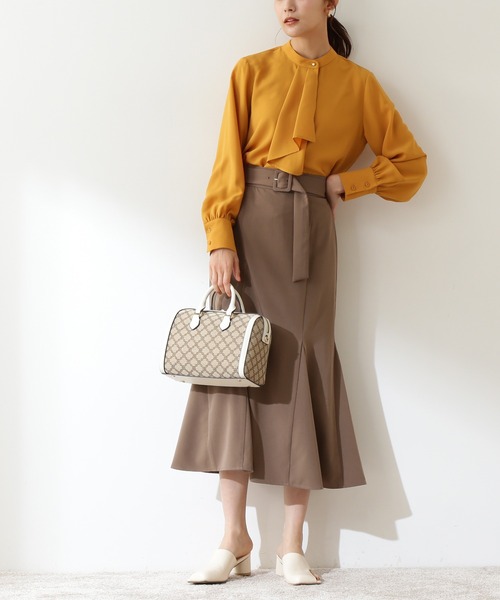 【S Size Line】◆クルミバックルベルト付マーメイドスカート