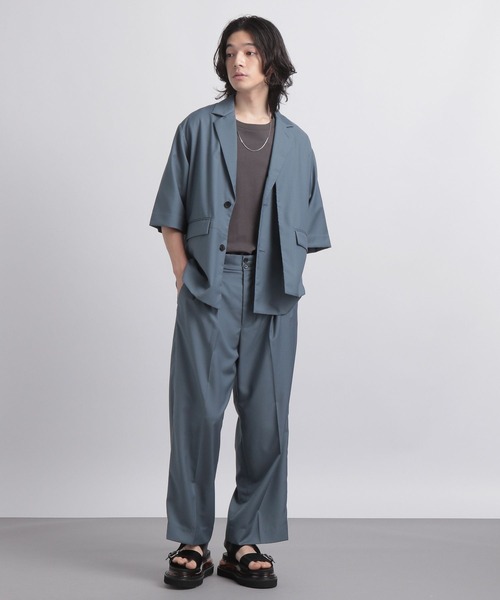 HARE（ハレ）の「【SETUP対応】2タックワイドトラウザー（スラックス・メンズ・ブラック/ベージュ/ブルー・SMALL/MEDIUM）」の9枚目の写真