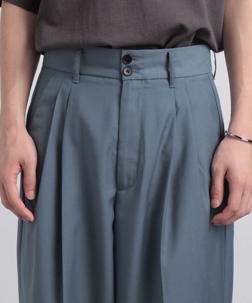 HARE（ハレ）の「【SETUP対応】2タックワイドトラウザー（スラックス・メンズ・ブラック/ベージュ/ブルー・SMALL/MEDIUM）」の14枚目の写真