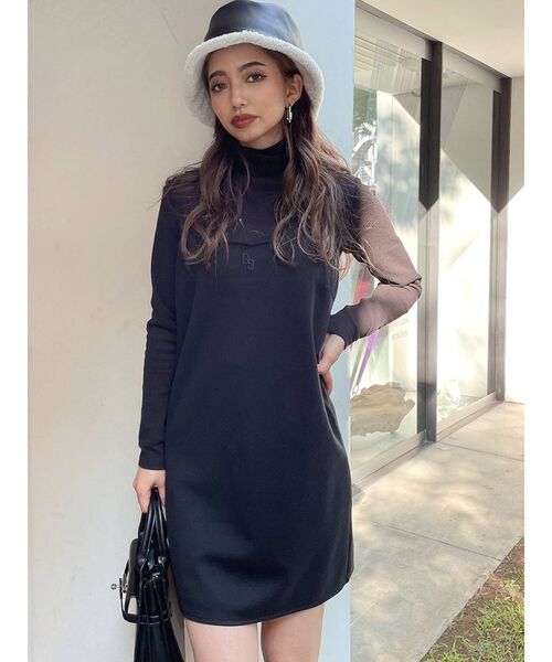 GYDA(ジェイダ)の「スクエアバックオープンミニワンピース(ワンピース・レディース・アイボリー/ブラック・FREE)」の5枚目の写真