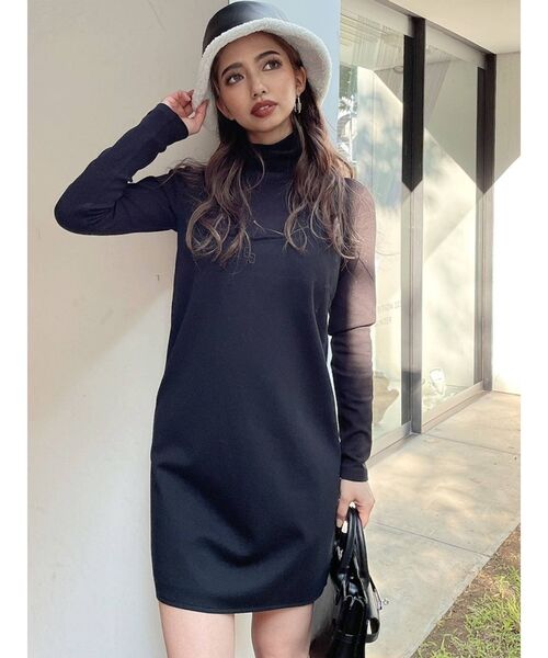 GYDA(ジェイダ)の「スクエアバックオープンミニワンピース(ワンピース・レディース・アイボリー/ブラック・FREE)」の9枚目の写真